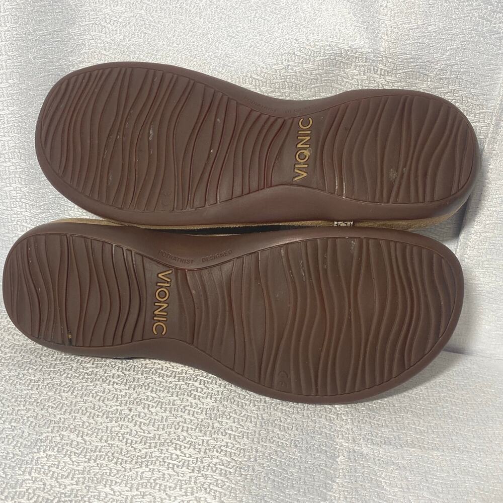 Vionic Snakeskin Pattern Leather Thong Sandals Wo… - image 5